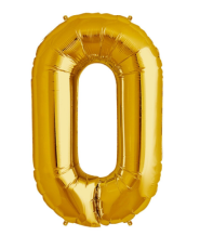 Balon folie auriu cifra 0 76cm