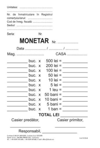 Monetar a6 2exemplare autocop.Nepersonal coperta