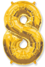 Balon folie auriu cifra 8 76cm