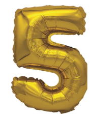 Balon folie auriu cifra 5 106cm