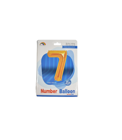 Balon folie auriu cifra 7 106cm