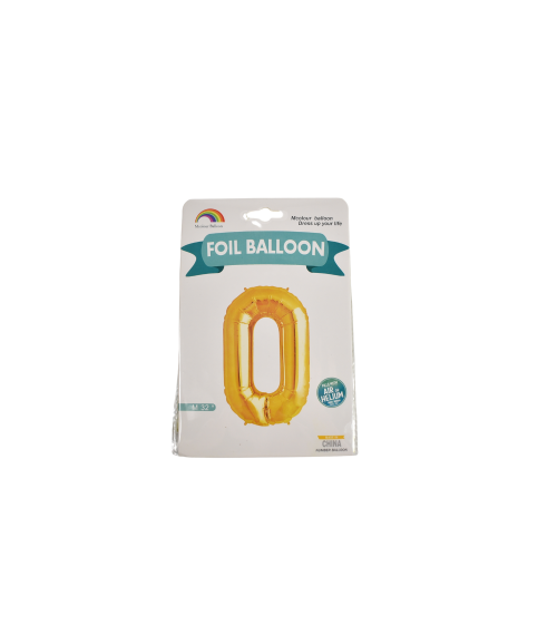 Balon folie auriu cifra 0 76cm