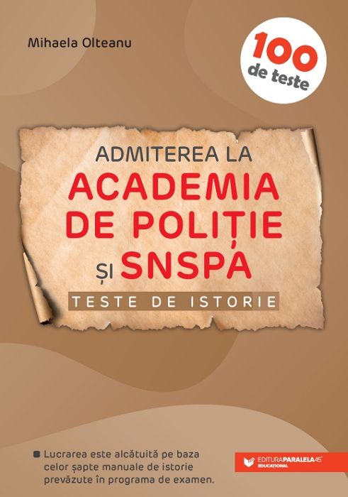 Teste istorie pt adm. la academia de politie si snspa ed 3