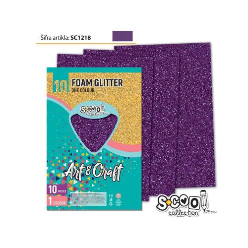 Hartie buretata glitter violet 20x30cm sc1218 / coala