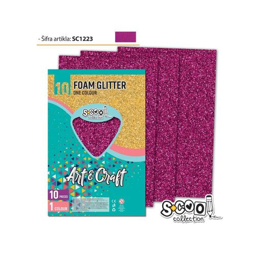 Hartie buretata glitter purpuriu 20x30cm sc1223 / coala