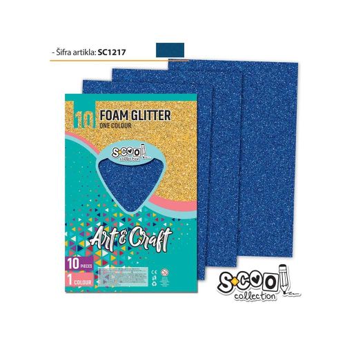 Hartie buretata glitter albastra 20x30cm sc1217 / coala