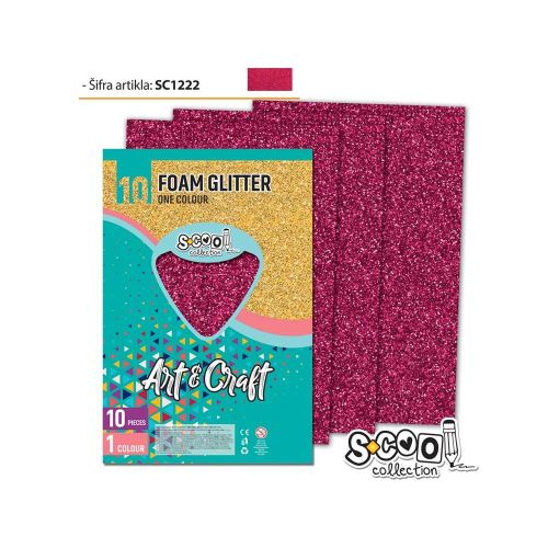 Hartie buretata glitter rubiniu 20x30cm sc1222 / coala