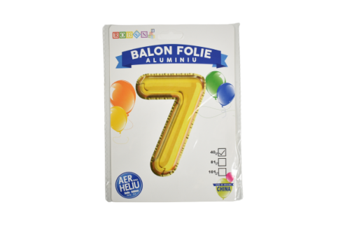 Balon folie aluminiu auriu cifra 7 40cm