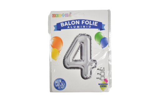 Balon folie aluminiu argintiu cifra 6 40cm