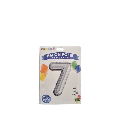 Balon folie aluminiu argintiu cifra 7 81cm