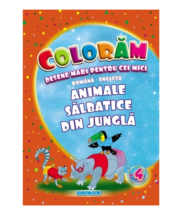 Desene animale salbatice din jungla - carte de colorat B5