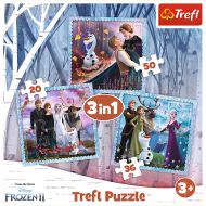 Puzzle trefl 3 in 1 frozen 2 regatul de gheata 34853