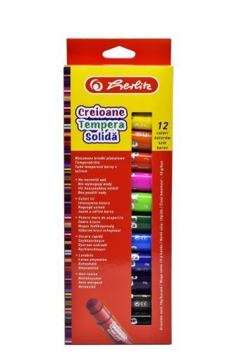 Creioane Tempera Solidă, 10g, 12/Set, 9485080