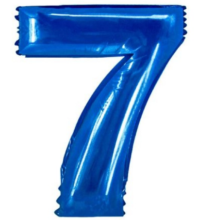 Balon folie aluminiu albastru cifra 7 46cm                  