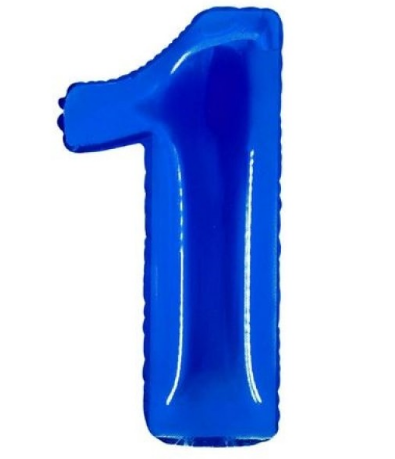 Balon folie aluminiu albastru cifra 1 46cm                  