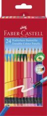Creioane Colorate, 24 Culori, Cu Guma Eco, LF FC116625