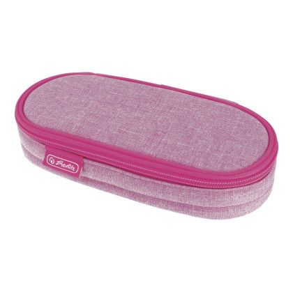 Necessaire oval din tricot culoare roz 50038930