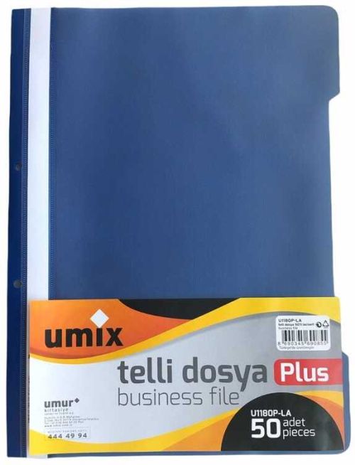 Dosar plastic a4 sina si perforatii bleumarin umix