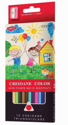 Creion Color 12 Culori Daco Triunghiular CC312T