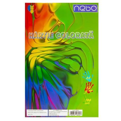 Hartie Color A4, 10 Culori, 100 Coli/Set, 80g/Mp - NEBO 16534