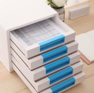 Cabinet 5 sertare alb/bleu deli dlez01033