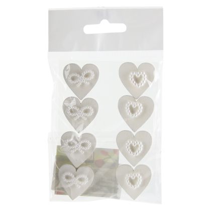 Set 8 inima decor lemn hy-3703