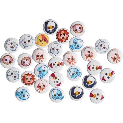 Accesorii craft - nasturi decor- animale 15mm 30/set 137792