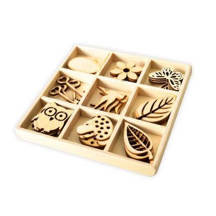 Accesorii craft - decoratiuni lemn mix 36/set 137226