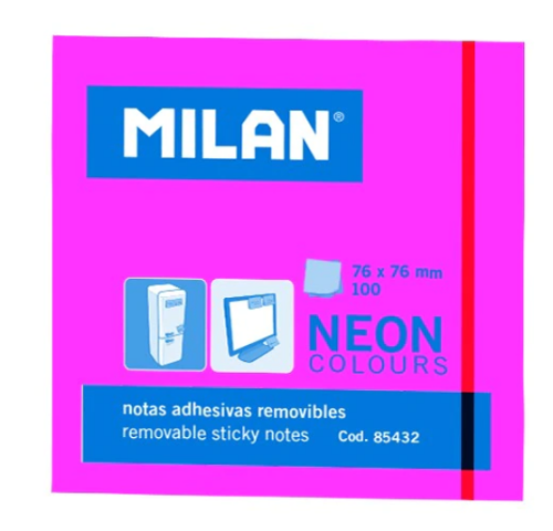 Bloc notes adeziv 76x76 neon roz                            