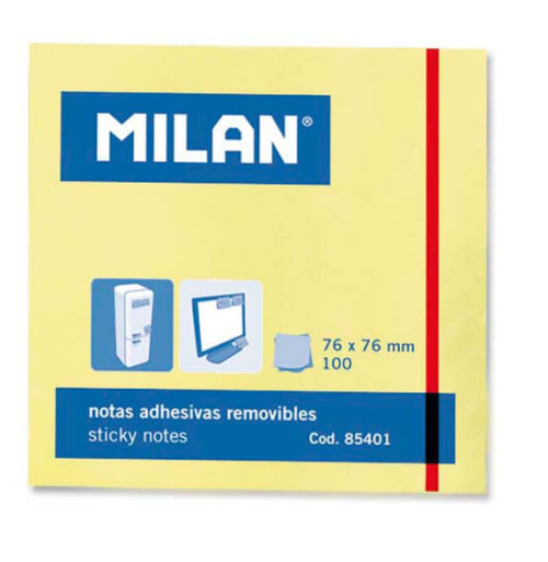 Bloc notes adeziv 76x76 galben pal                          