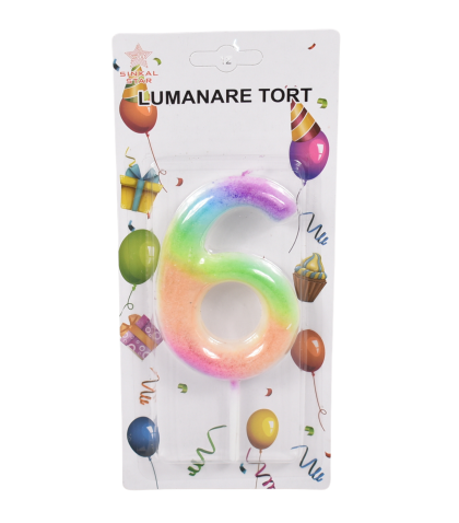 Lumanare aniversara l cifra 6 e2248