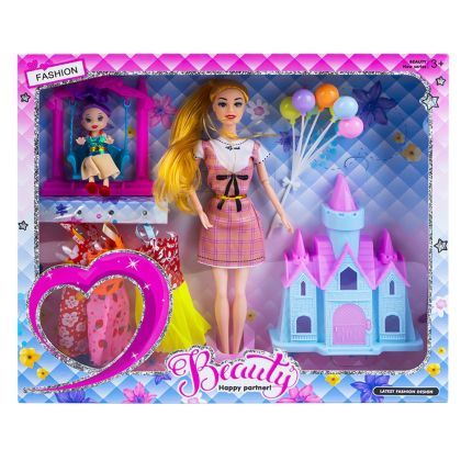 Papusa cu accesorii + castel 969-3