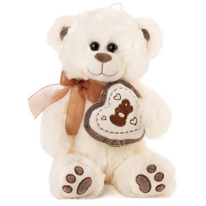 Urs alb cu inima 22cm 040116-1