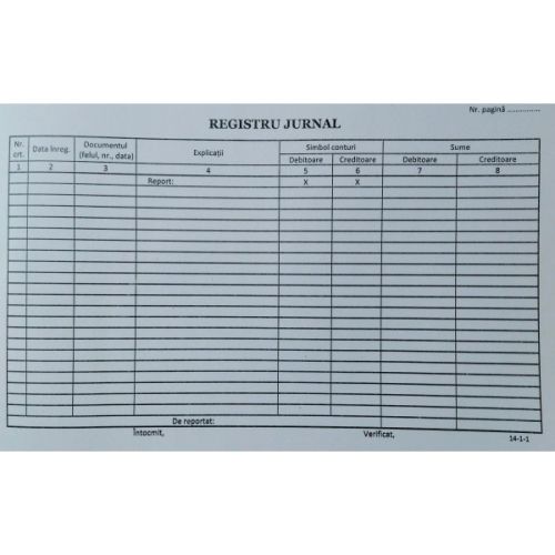 Registru jurnal orizontal 4-1                               