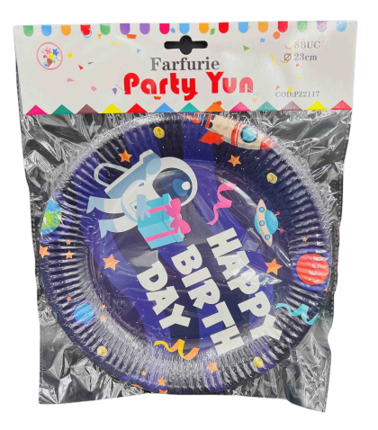 Farfurii party 23cm pz2117 8/set space