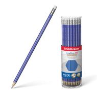 Creion grafit cu radiera hexagonal albastru 101 HB Erich 45614