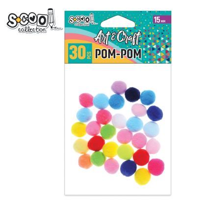 Accesorii craft-pom-pom 15mm 30buc/set sc1993