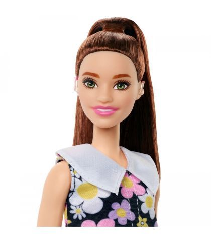 Papusa barbie fashionista satena cu rochie mtfbr_hbv19