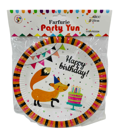 Farfurii party 23cm pz2226 8/set vulpe