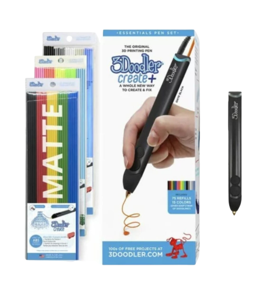 Creion 3D - 3 Doodler Create+ Essential Set - Negru