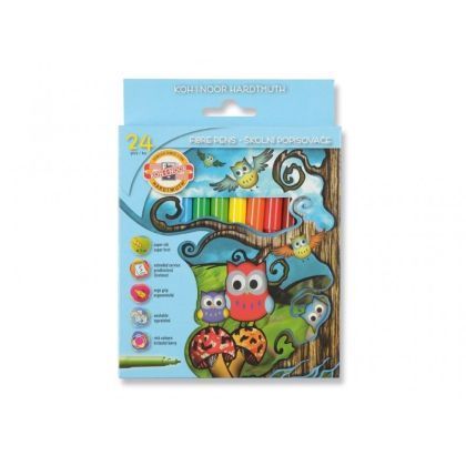 Carioca 24 Culori Owls - Koh-I-Noor K1012-24