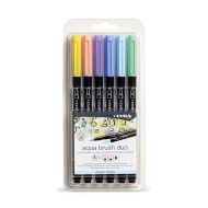 Marker aqua brush set 6buc pastel tones fl6521061