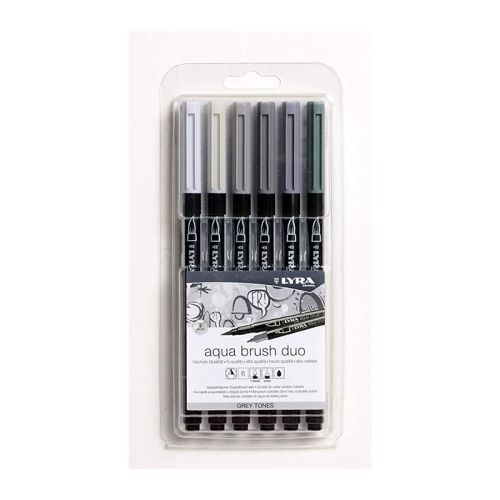 Marker aqua brush set 6buc grey tones fl6521063