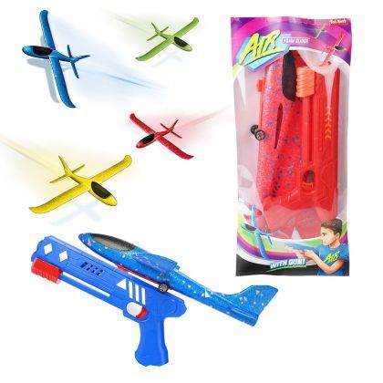 Pistol lansator cu avion din polistiren toi-toys 43688z