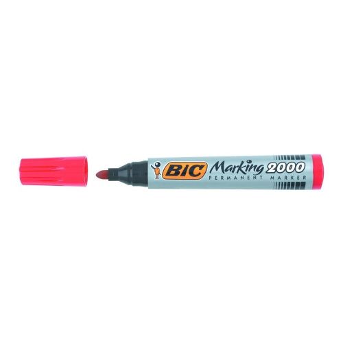 Marker permanent rosu varf rotund 2000 bic bc820913         