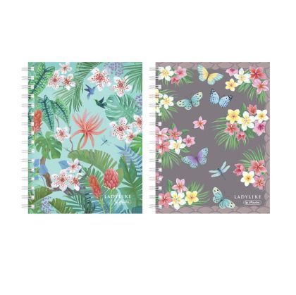 Caiet a5 100 file, cu spira, patratele, ladylike 50044214