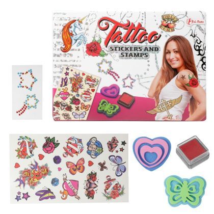 Set tatuaje cu sclipici si stampile toi-toys 45240a