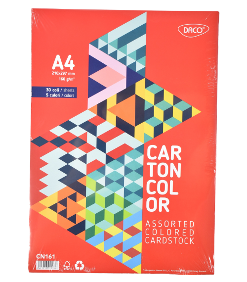 Carton color cn161 a4 30 coli 5 cul daco 160g/mp