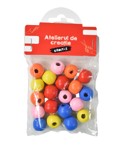 Accesorii craft - bilute lemn color 20/set