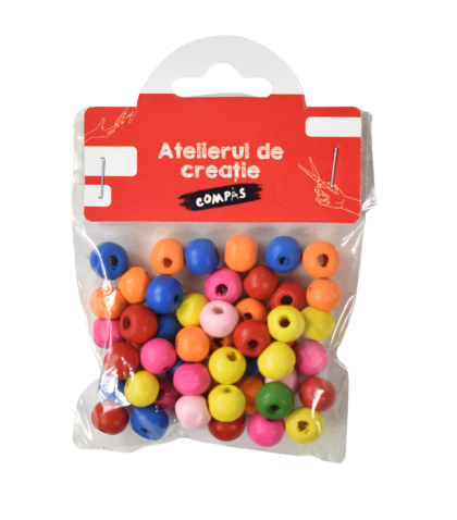 Accesorii craft - bilute lemn color 50/set